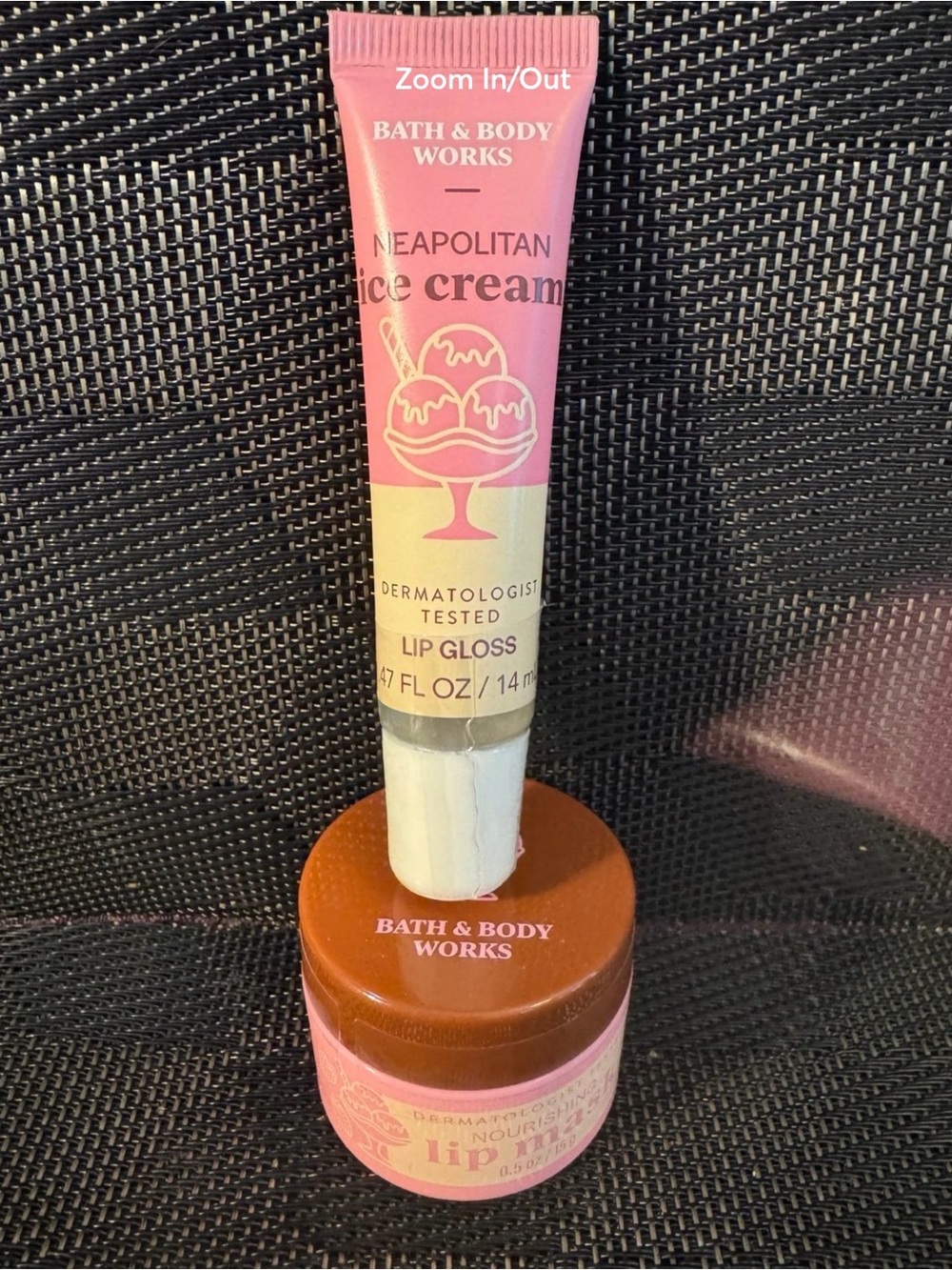 Bath & Body Works Neapolitan Ice Cream Lip Gloss & Balm Set — Pink & Brown